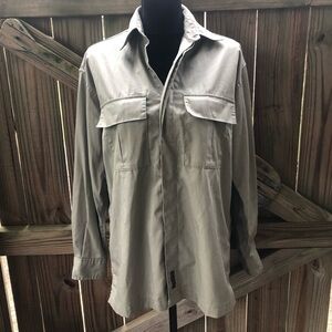 Timberland Khaki Long Sleeve Outdoor Fishing Shirt Back Stow N Go Pocket Size XS